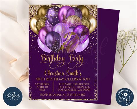 Purple Event Invitation Template