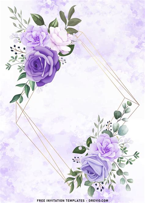 Purple Floral Invitation Template