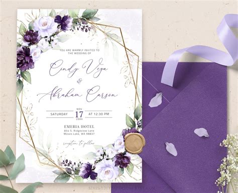 Purple Geometric Invitation Template