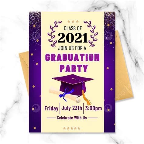 Purple Graduation Invitation Template