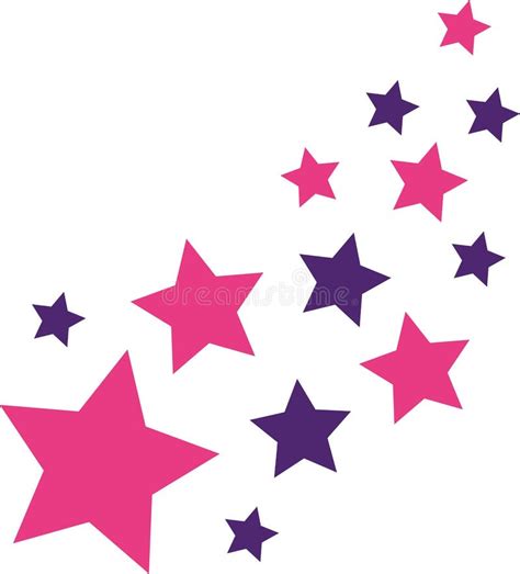 Purple and pink star clipart design with a rich purple background and pink and white stars