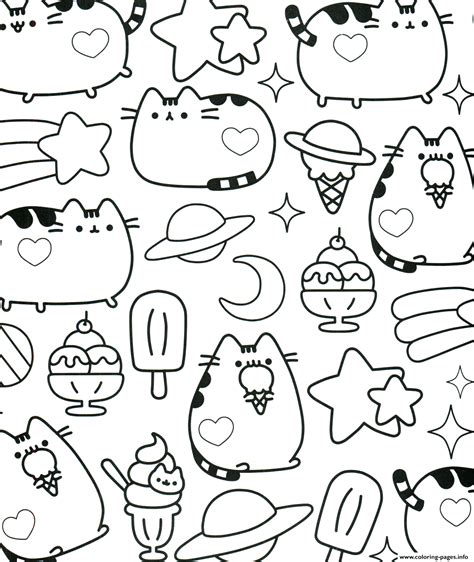 Pusheen coloring book pages