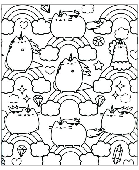 Pusheen fun coloring pages