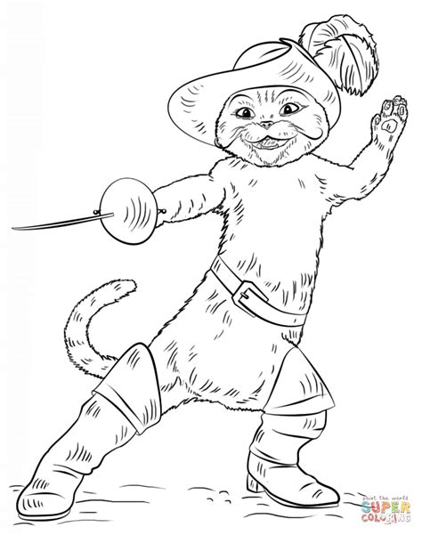 Puss in Boots Coloring Page 1