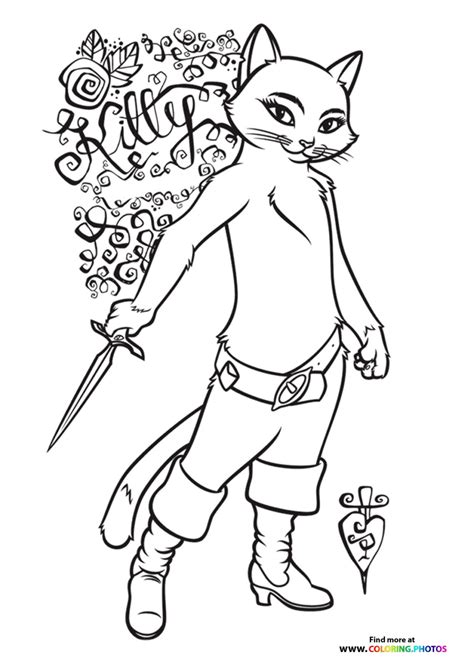 Puss in Boots Coloring Page 4