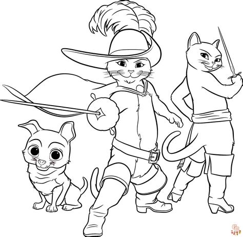 Types of Puss in Boots Coloring Pages