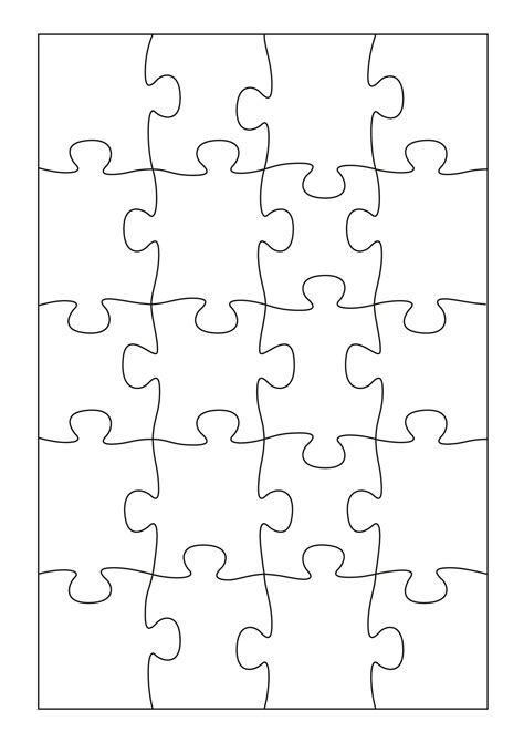 Puzzle piece template with 4 pieces