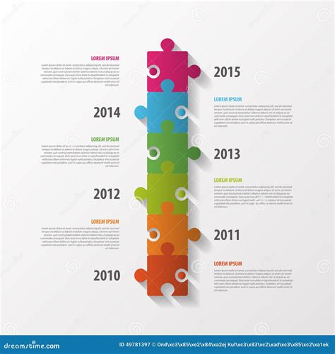 Using puzzle piece template to create a timeline