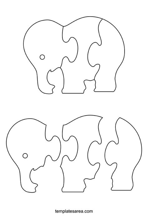 Puzzle Template with Animals