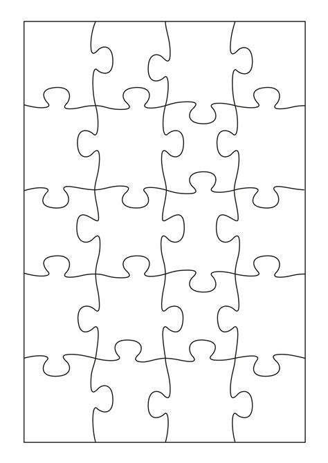 Puzzle Template with Numbers