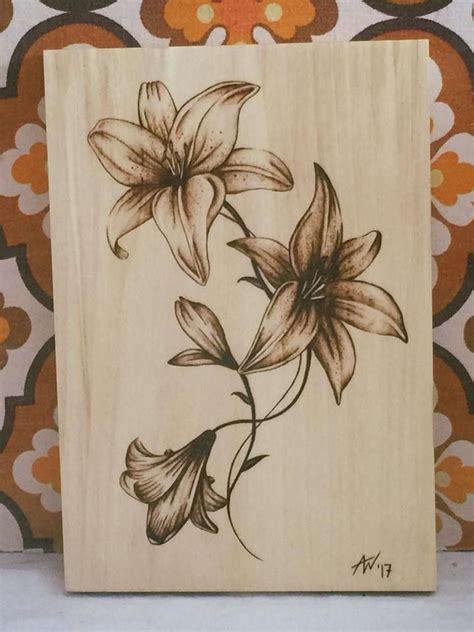 Floral pyrography pattern