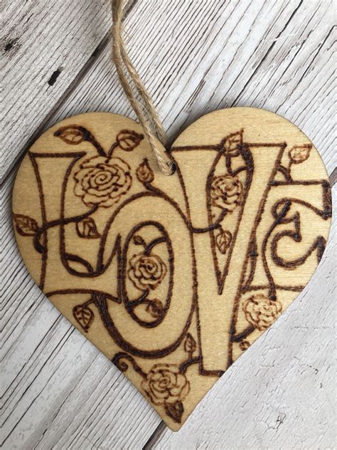 Heart pyrography pattern