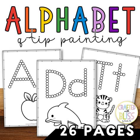 Q-tip letter painting alphabet worksheets