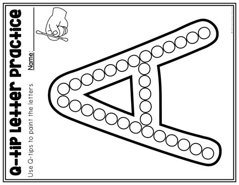 Q-tip letter painting word building worksheets 2