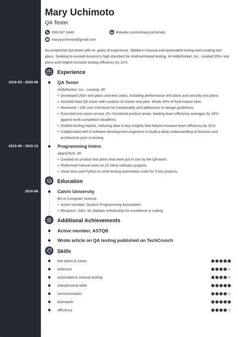 QA Tester Resume Templates