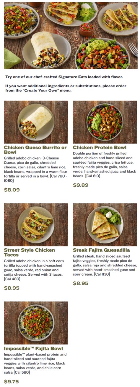 Qdoba Menu Printable Version Gallery 4