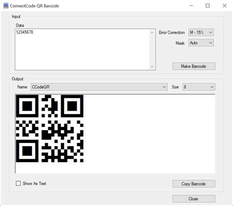 QR Code Barcode Font for Excel