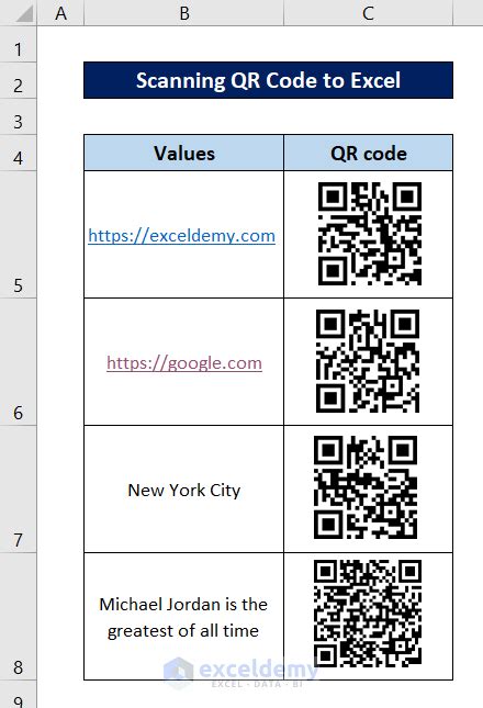 QR Code Excel Template