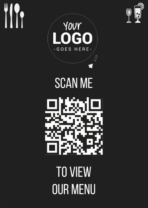 QR code menu board template example