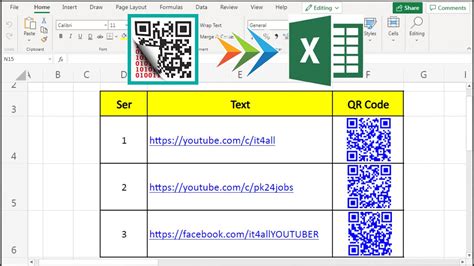 QR Code in Excel Example 7