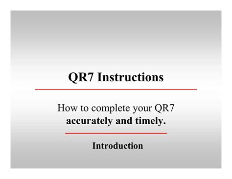 QR7 Form Questions