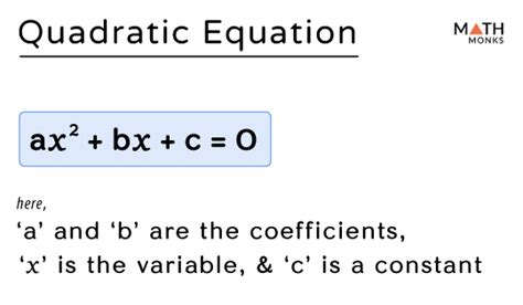 Quadratic equations worksheet