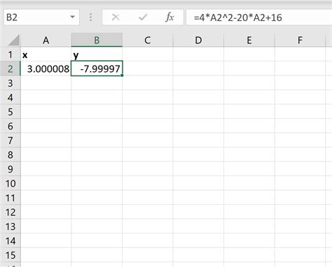 Quadratic Formula in Excel Gallery 6