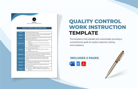 Quality Control Work Instruction Template