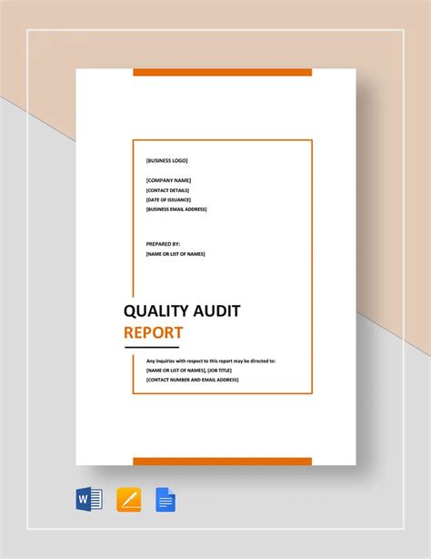 Quality Management Report Template