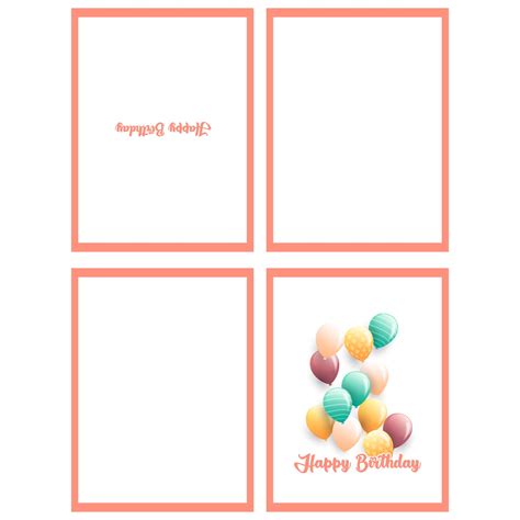 Quarter Fold Birthday Card Template