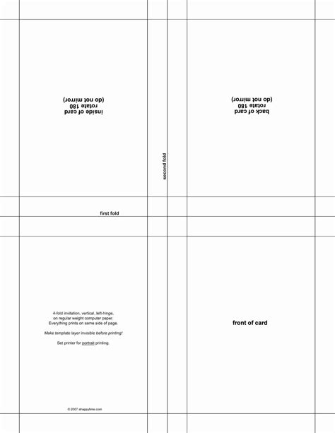 Printing Quarter Fold Card Template for Word