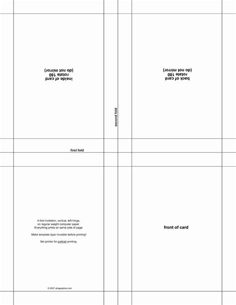 Quarter fold card template layout