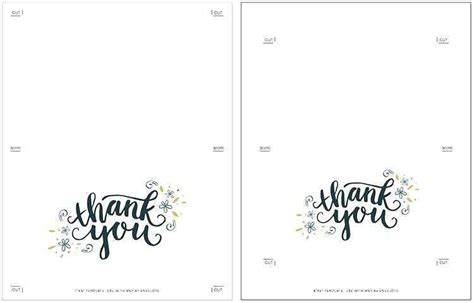 Quarter Fold Thank You Card Template