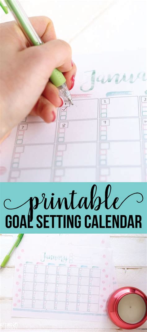 A quarterly calendar template with goal setting