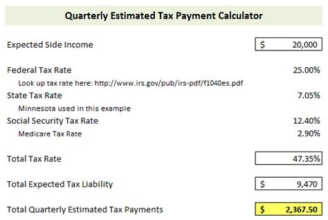 Quarterly Income Calculation Example