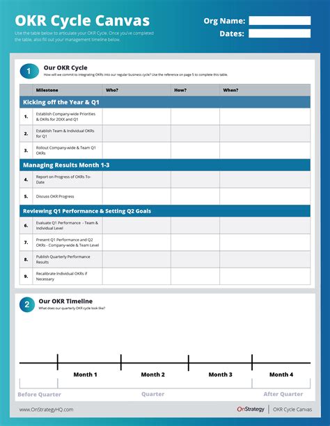 Plan your OKRs on a quarterly basis with this template