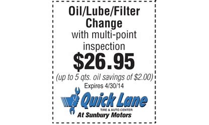 Quick Lane Oil Change Discount