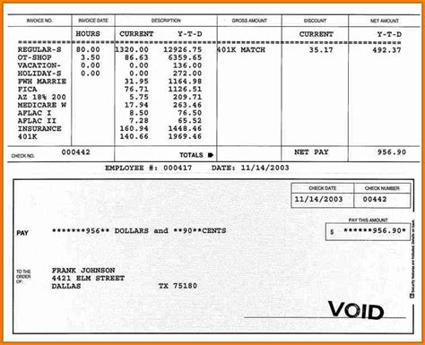 QuickBooks Check Stub Template 6