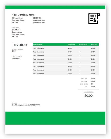 QuickBooks Invoice Template Sample