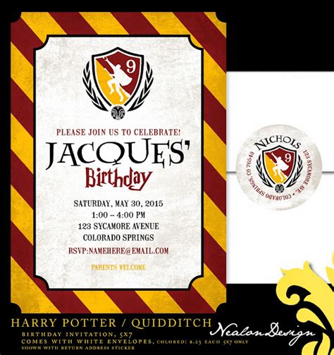 Quidditch Party Invitation Template