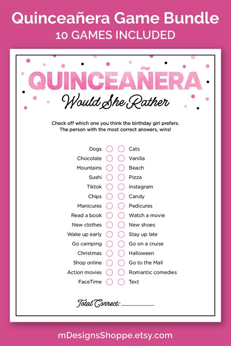 Quinceanera games and activities