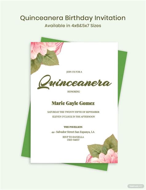 Quinceanera Invitation Template for Word