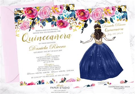 Quinceanera Invitations Templates Free Spanish Designs