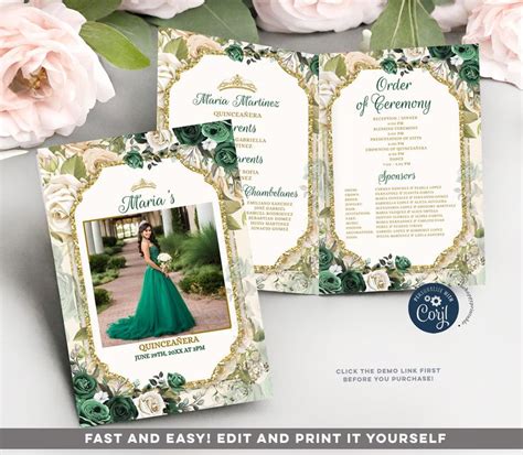 Quinceanera Program Template Examples