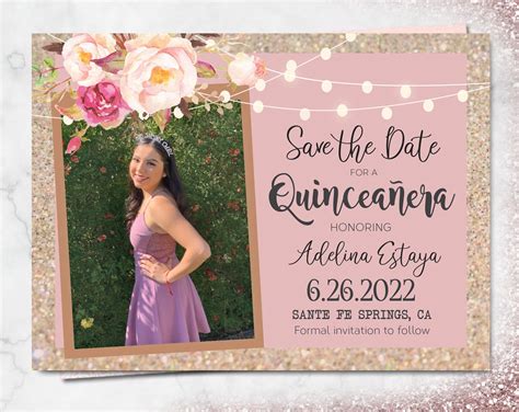 Quinceañera save the date ideas