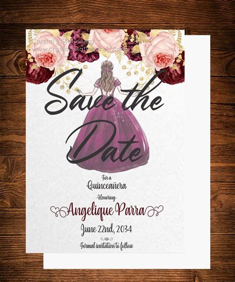 Quinceañera save the date template design