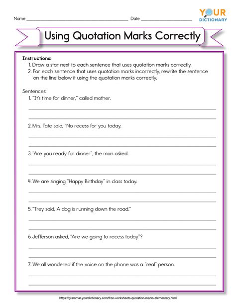 Quotation mark activities