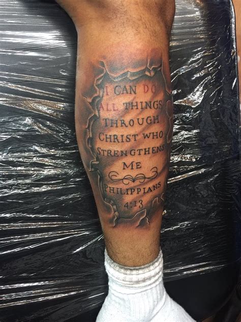 Quote leg sleeve tattoo