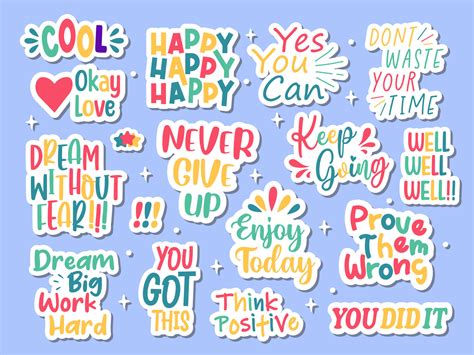 Quote stickers with inspirational and motivational quotes