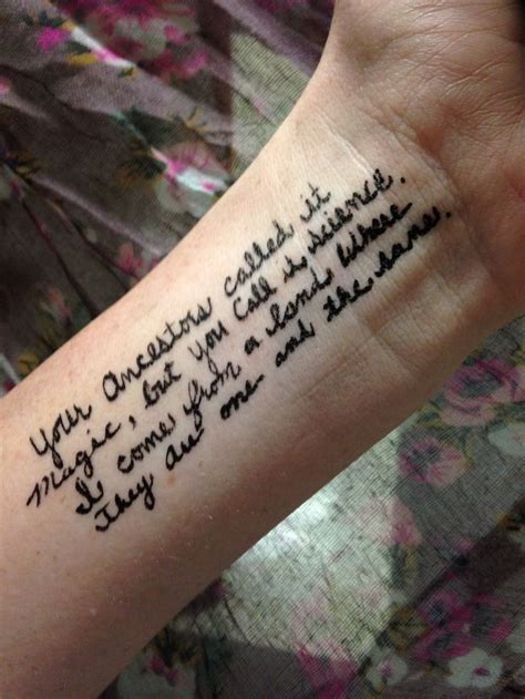 Quote wrist tattoo